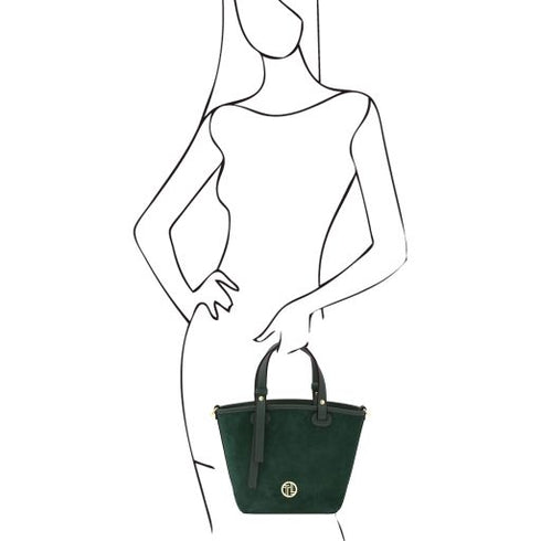 Glacette - Suede leather bucket bag